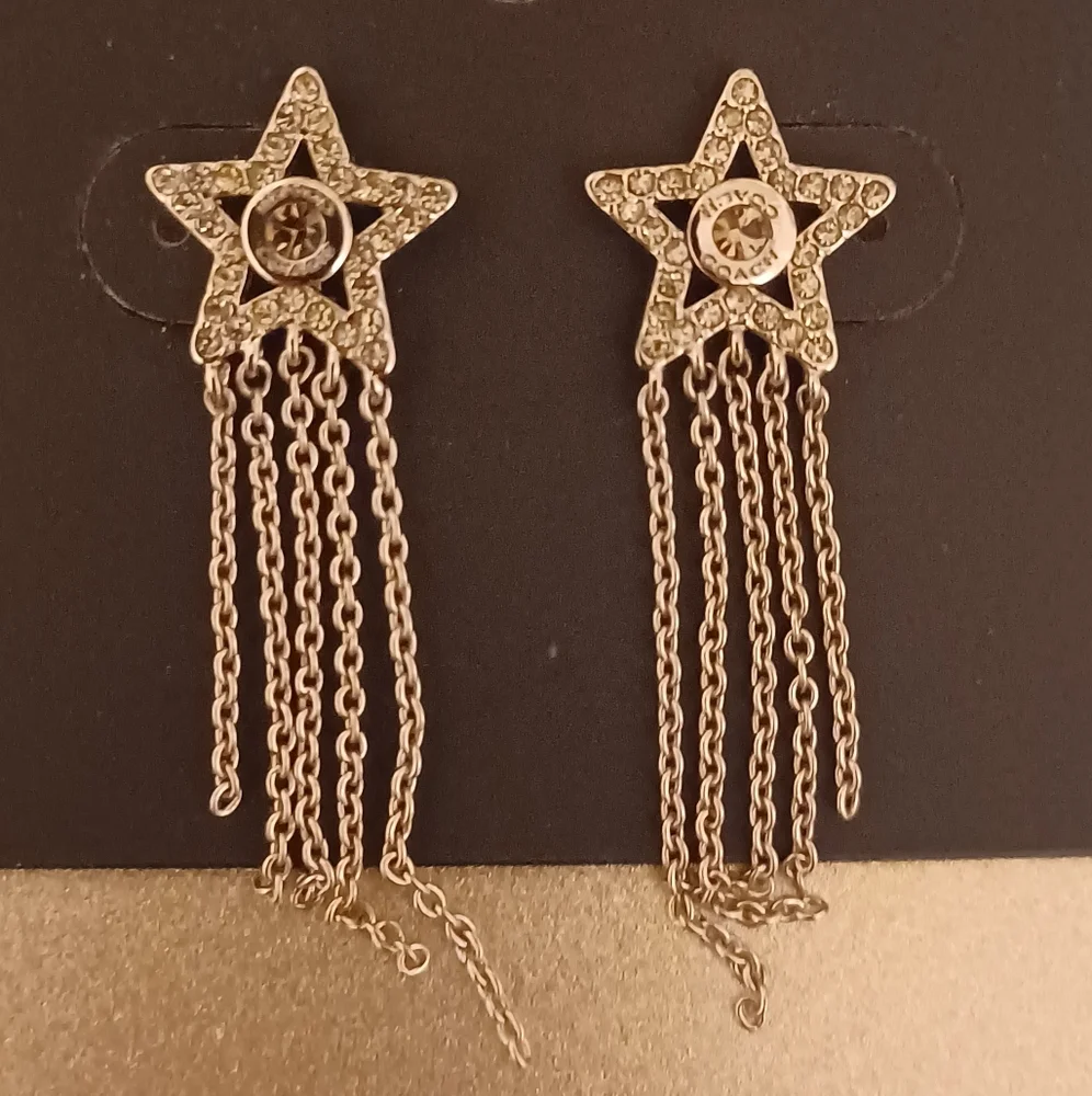 Coach Silver Star Chain Earrings - Picture 2 of 3